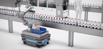 复合机器人：MiR的自主移动机器人通过搭配UR的协作机器人手臂及相关夹具