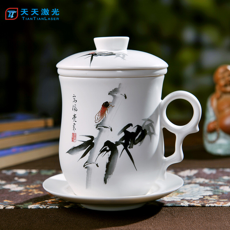 茶杯花纹激光镭雕工艺，让茶杯更加吸睛