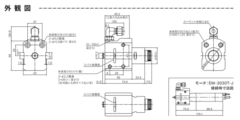 日本NAKANISHI 钻深孔中心出水 高速电主轴 CTS-3030